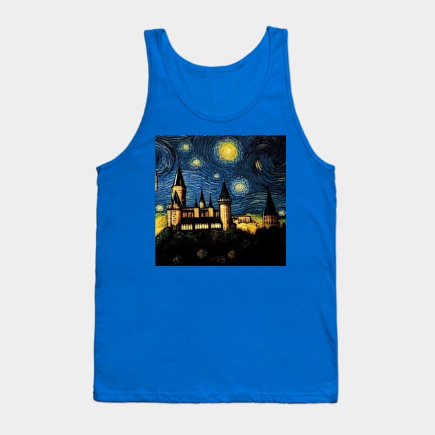 Starry Night Wizarding School Van Gogh Tank Top by Grassroots Green